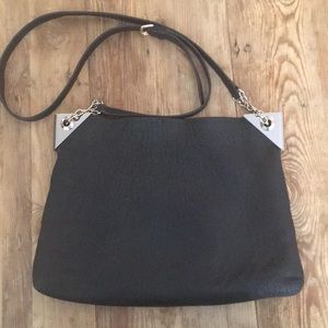 Henri Bendel black pebbled leather crossbody